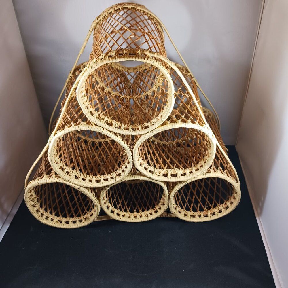 Wicker BOHO MCM Rattan Wine Rack (6 Bottles) - Picture 11 of 11